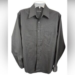 Kenneth Cole Gray & Black Reaction Men’s Long Sleeve Collared Shirt Sz(S)